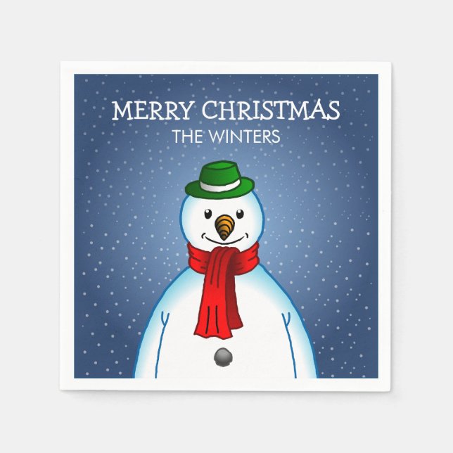 Serviette En Papier Merry Snowman (Devant)