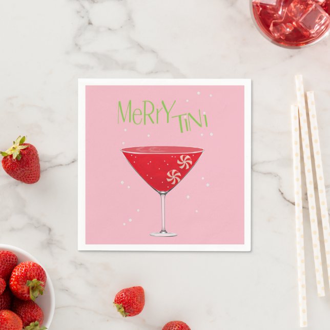 Serviette En Papier Merry-tini Merry Martini Holiday Cocktail Party (En situation)
