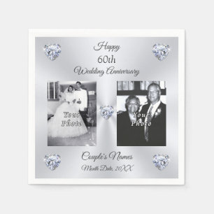 Serviette En Papier Merveilleuse serviettes du 60e anniversaire, 1 ou