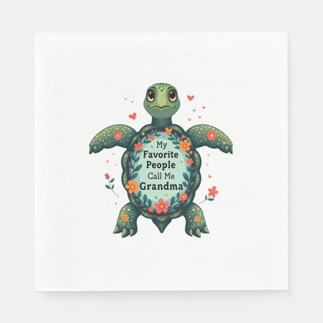 Serviette En Papier Mes Gens Préférés M'Appelent Grandma Turtle - Gran (Devant)