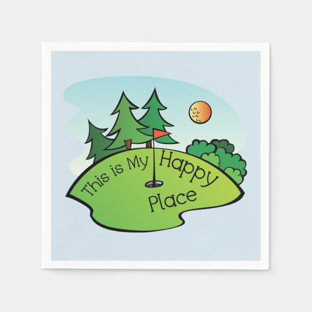 Serviette En Papier Mes serviettes heureuses de golf d'endroit (Devant)