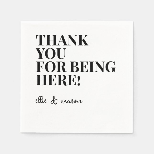 Serviette En Papier Message du couple | Groupe d'engagement Mariage (Devant)