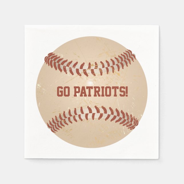 Serviette En Papier Message personnalisé Baseball désorganisé (Devant)