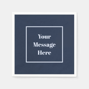 Serviette En Papier Message personnalisé Navy et Light Blue Party