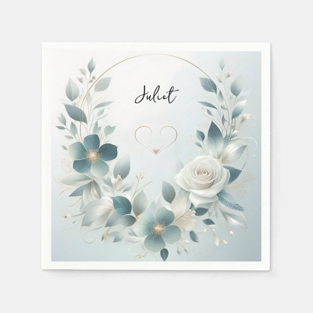 Serviette En Papier Métal Glamour Brillante Haut de Gamme Mariage Arge (Devant)