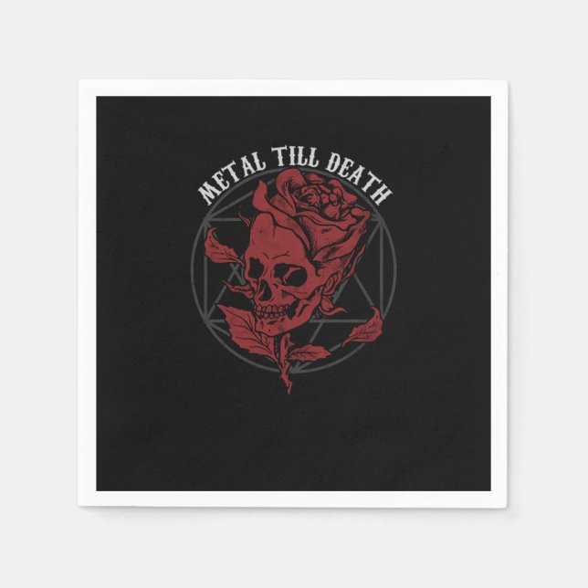 Serviette En Papier Metal Till Death Heavy Metal Hard Rock Music Lover (Devant)