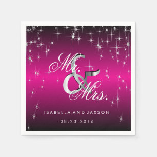 Serviette En Papier Metallo Hot Rose Star Lumières Design