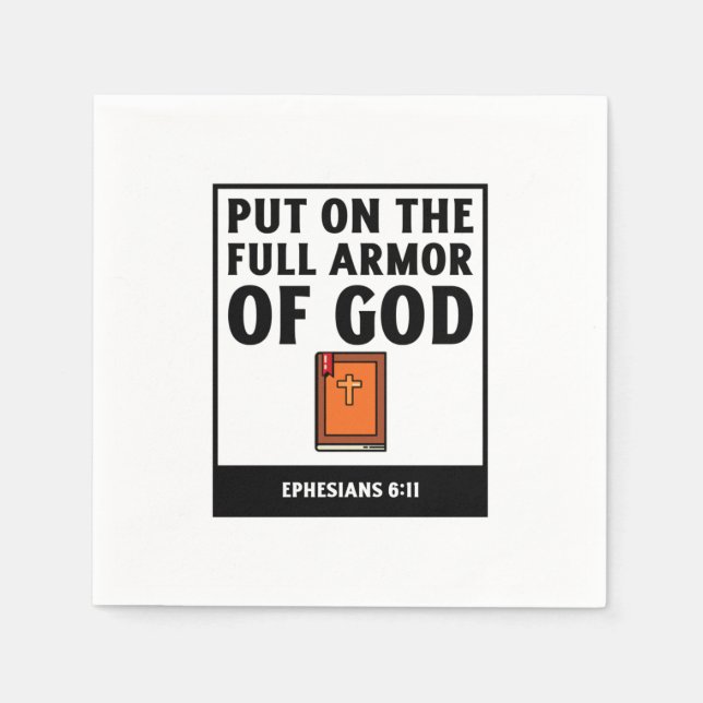Serviette En Papier Mets sur toute l'armure de Dieu foi chrétienne rel (Devant)