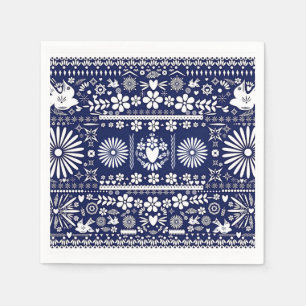 Serviette En Papier Mexicain Picado Bleu Marine Papier Mariage Nuptial