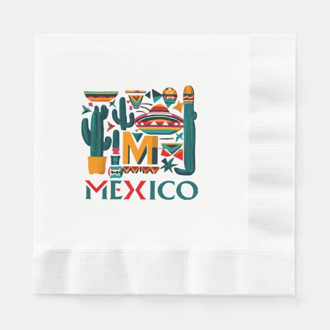 SERVIETTE EN PAPIER MEXIQUE (Devant)