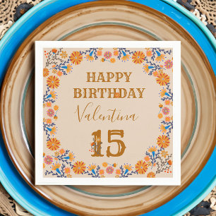 Serviette En Papier Mexique Floral Occident Joyeux Anniversaire Editab
