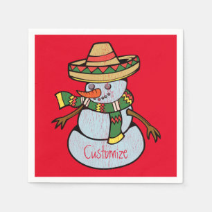 Serviette En Papier Mexique Sombrero Père Noël Thunder_Cove