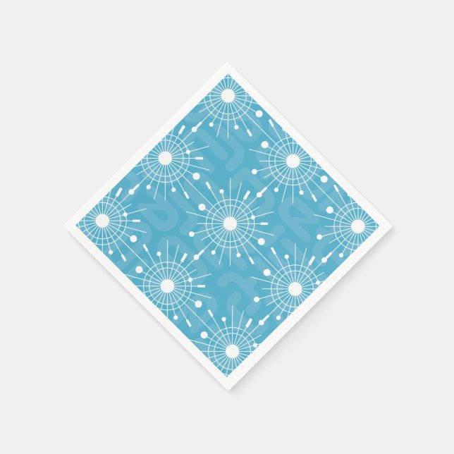 Serviette En Papier Mi-siècle moderne Spoutnik atomique Snowflake MOD (Coin)