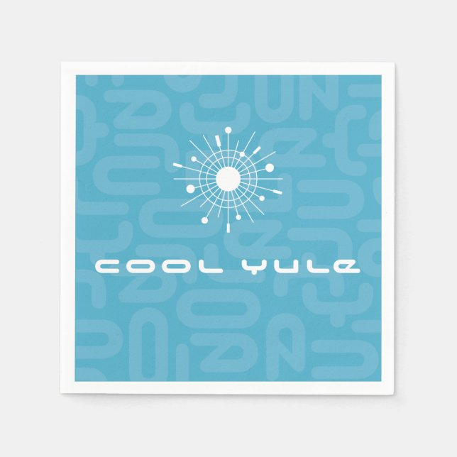 Serviette En Papier Mi-siècle moderne Spoutnik atomique Snowflake MOD (Devant)