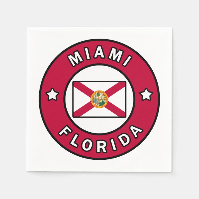 Serviette En Papier Miami Floride (Devant)