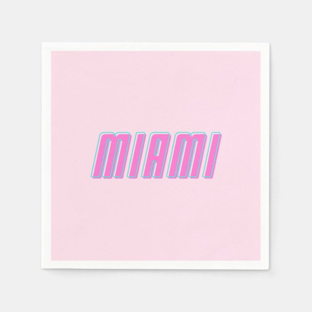 Serviette En Papier Miami Rose (Devant)