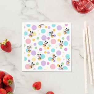 Serviette En Papier Mickey Mouse Baby Shower à pois