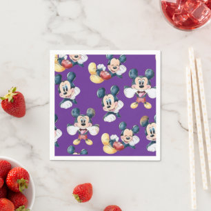 Serviette En Papier Mickey Mouse pois violets Baby Shower