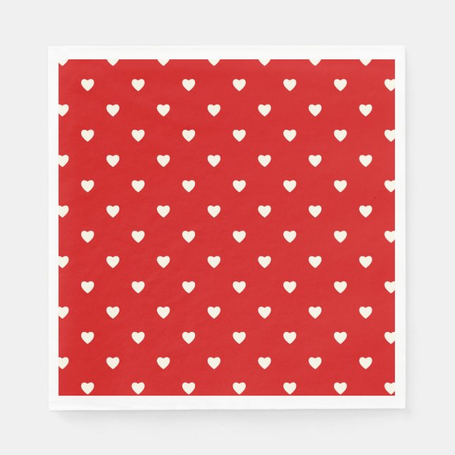 Serviette En Papier Micro Coeurs (Devant)