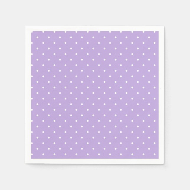 Serviette En Papier Micro pois blanc - Lavande tendre (Devant)