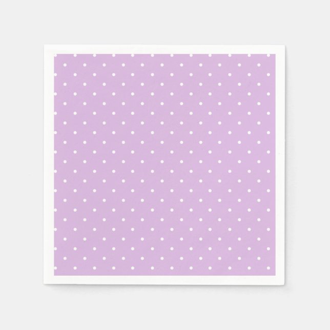 Serviette En Papier Micro pois blanc - Lilas doux (Devant)