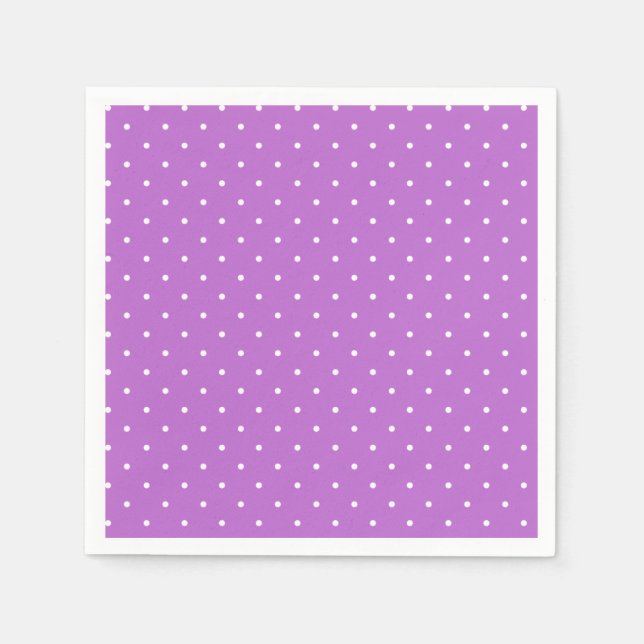 Serviette En Papier Micro pois blanc - Orchidée violet (Devant)