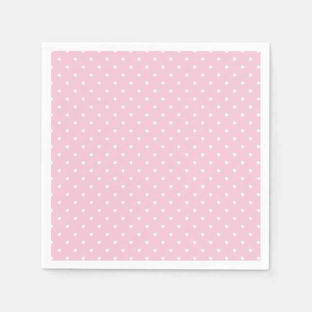 Serviette En Papier Micro pois blanc - Rose clair (Devant)