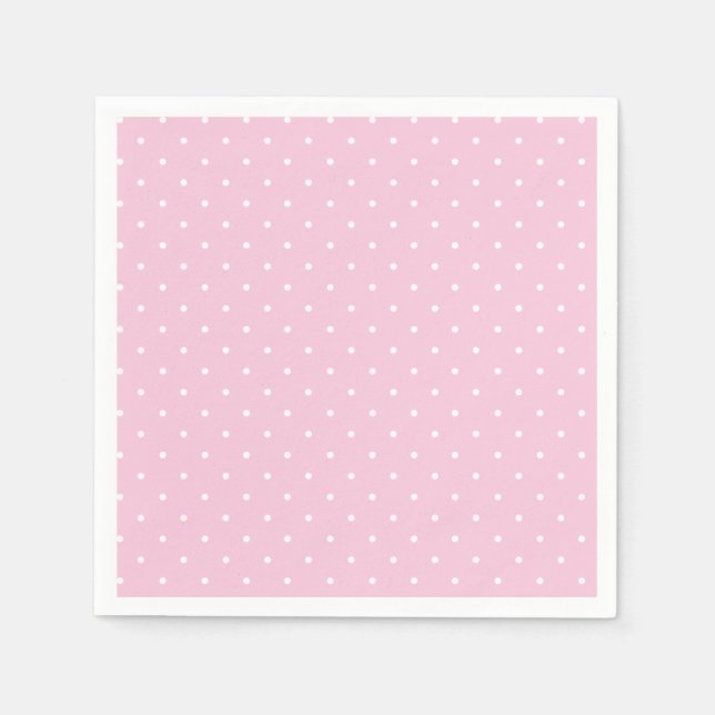 Serviette En Papier Micro pois blanc - Rose clair (Devant)