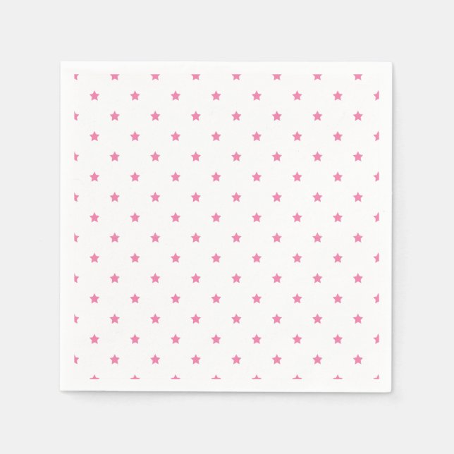 Serviette En Papier Micro Stars Fuchsia Pink - White (Devant)