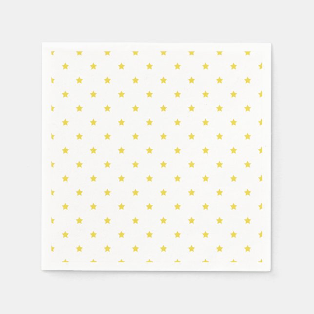 Serviette En Papier Micro Stars Jaune Doré - Blanc (Devant)