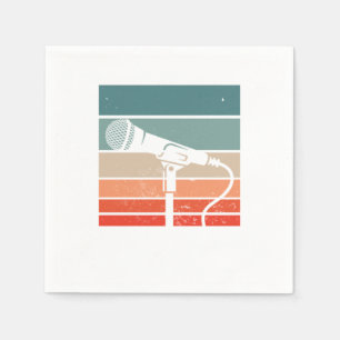 Serviette En Papier Microphone vintage Mic Retro Chant Karoke Music