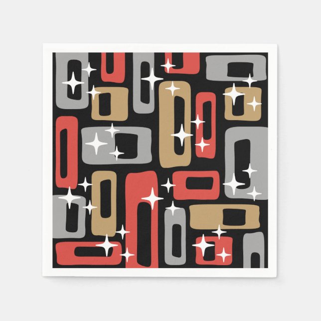Serviette En Papier Mid Century Modern Atomic Christmas (Devant)