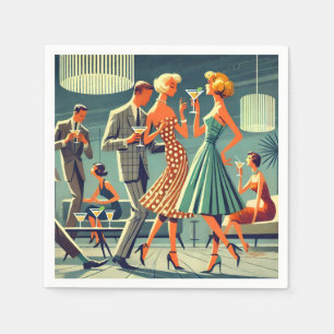 Serviette En Papier Mid Century Modern Martini Dance Cocktail Party