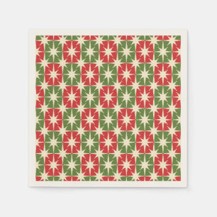 Serviette En Papier Mid Century Moderne Noël Starburts Rétro