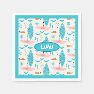 Serviette En Papier Mid Century Pink Catamaran