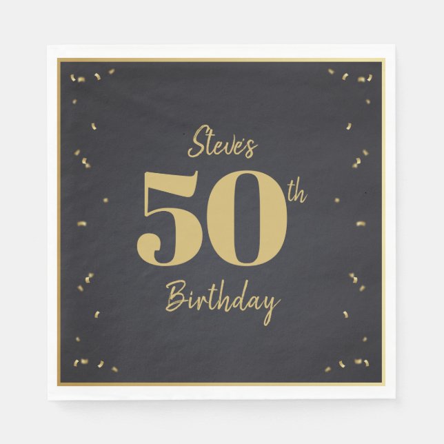 Serviette En Papier Midnight Gold Milestone (Devant)