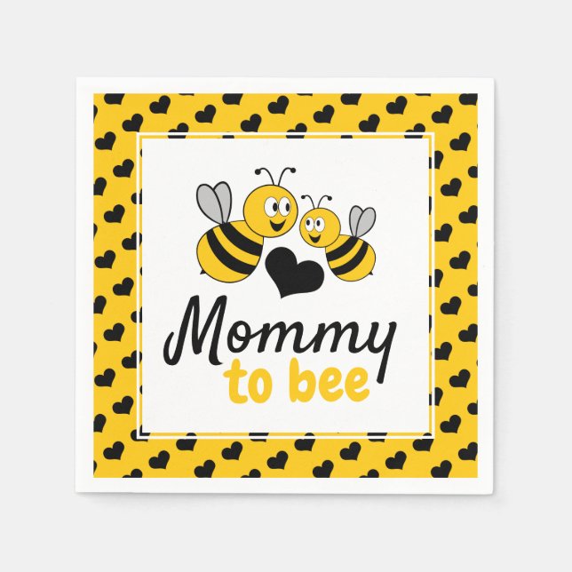 Serviette En Papier Miel Bee, Baby shower (Devant)