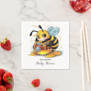 Serviette En Papier Miel Bumble Bee Baby shower