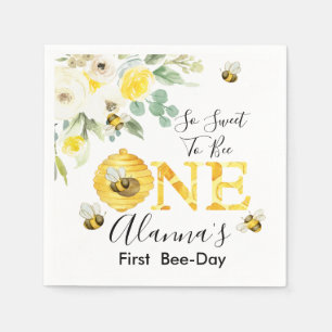 Serviette En Papier Miel floral Abeille premier jour d'abeille Anniver