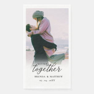 Serviette En Papier Mieux Ensemble Script Photo Enregistrer La Date