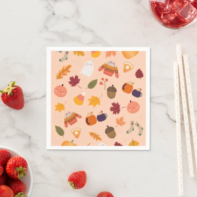 Serviette En Papier Mignon automne (En situation)