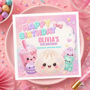 Serviette En Papier Mignon Bao Dumpling Pailleté Squishy Fête Annivers