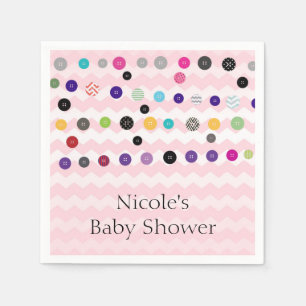 Serviette En Papier Mignon comme un bouton Fête de Baby Shower rose