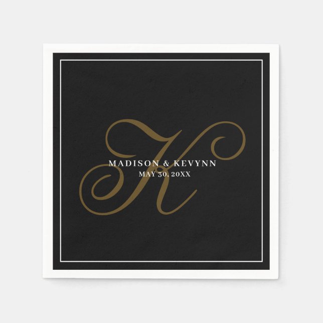 Serviette En Papier Mignon et Chic  | Serviettes de mariage (Devant)