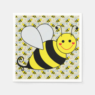Serviette En Papier Mignon gaffez l'abeille avec le motif