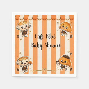 Serviette En Papier Mignon Kawaii Café Croissant Orange Baby Shower