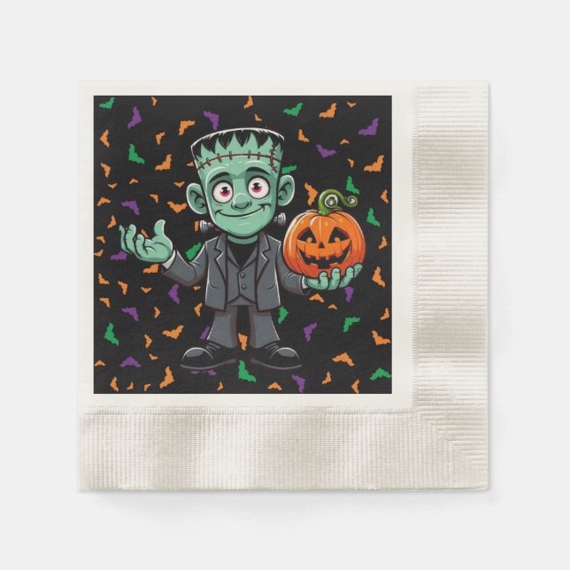 Serviette En Papier Mignon, monstre du dessin animé Frankenstein (Devant)