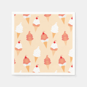 Serviette En Papier Mignon motif de cône de glace et de cerise