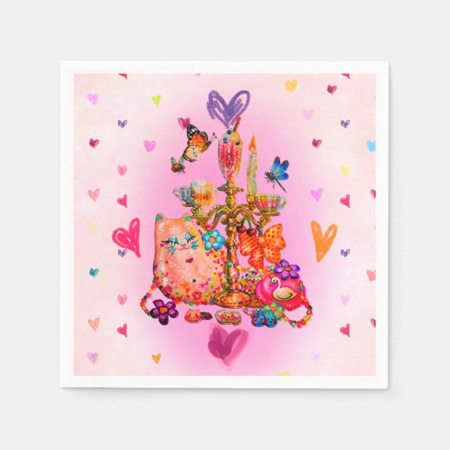 Serviette En Papier Mignon Pastel (Devant)