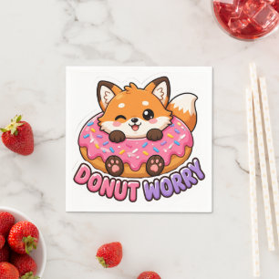 Serviette En Papier Mignon Ren Kawaii Beignet Ne T'inquiète Pas Alimen